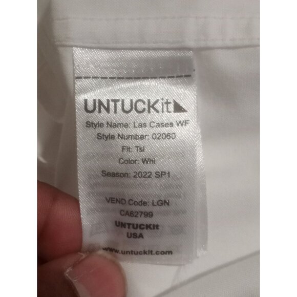UNTUCKit Las Cases WF Men's Medium Tall Slim Fit White Long Sleeve Button Shirt - Picture 9 of 11